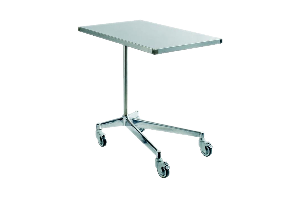Mayo rolling table, with swiveling shelf