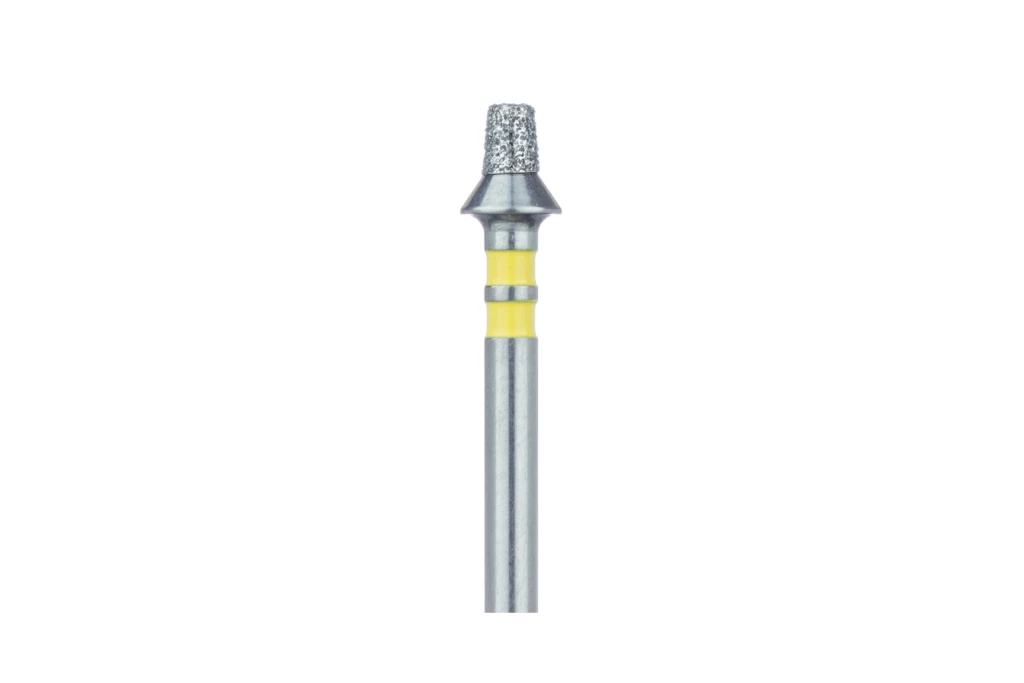 Reducción oclusal diamante 828T (conico), paquete de 5 unidades - 2.0 amarillo.