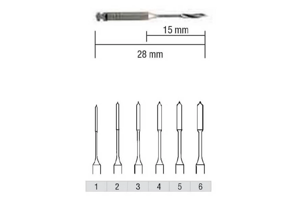 Peeso drill bit for angle piece, pack of 6 pcs. - Str. 1 / 32 mm Peeso drill bit for angle piece, pack of 6 pcs. - Str. 1 / 32 mm