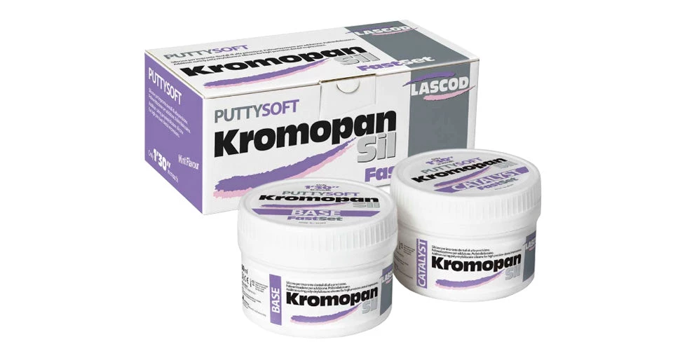 Kromopan A-Silikon weiche Abformmasse, Packung mit 2 x 300 ml Kromopan A-Silikon weiche Abformmasse, Packung mit 2 x 300 ml