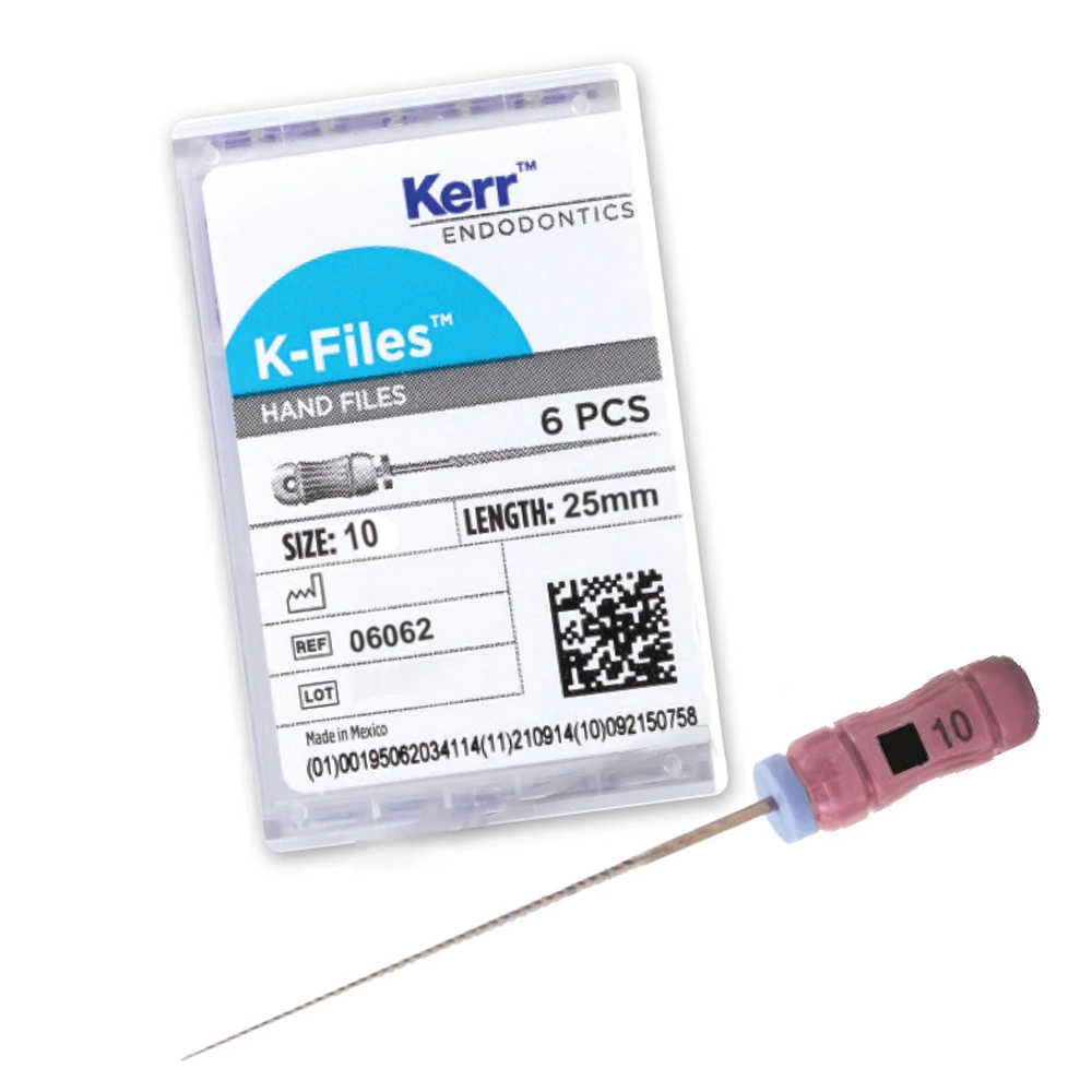 Kerr Endodoncia K-Files 25mm #10 6/Caja.
