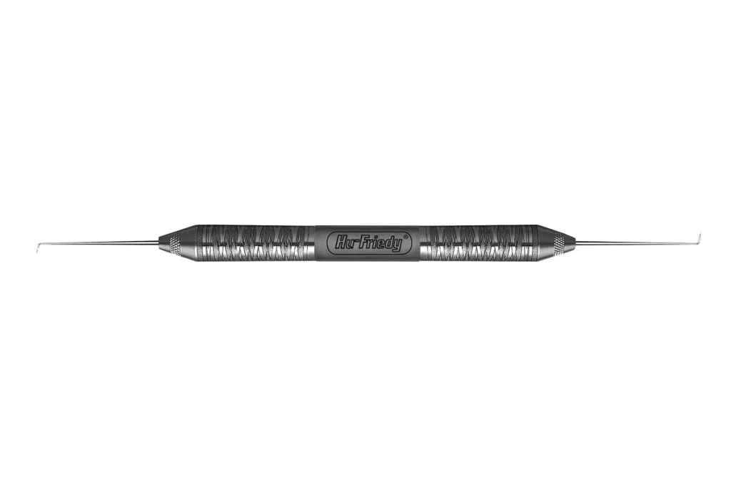 Sonda/explorador Hu-Friedy que también es adecuada para la exploración y revisión apical retrógrada. Sonda/explorador Hu-Friedy que también es adecuada para la exploración y revisión apical retrógrada.