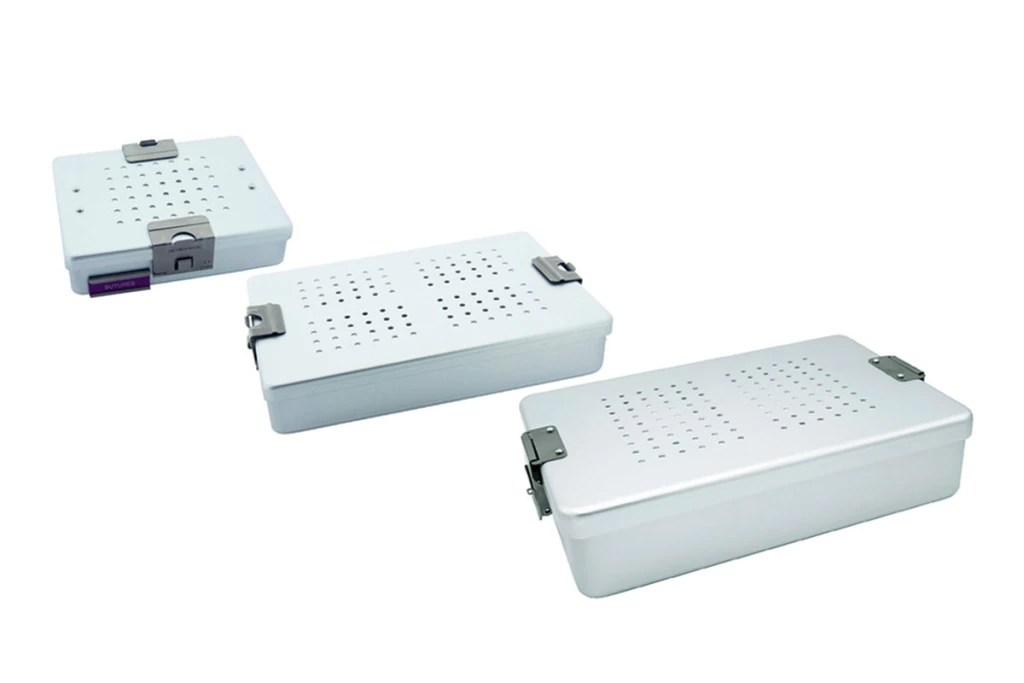 Aluminum sterilization cassettes, an environmentally friendly alternative to disposable sterilization bags. - 28 x 18 cm / standard