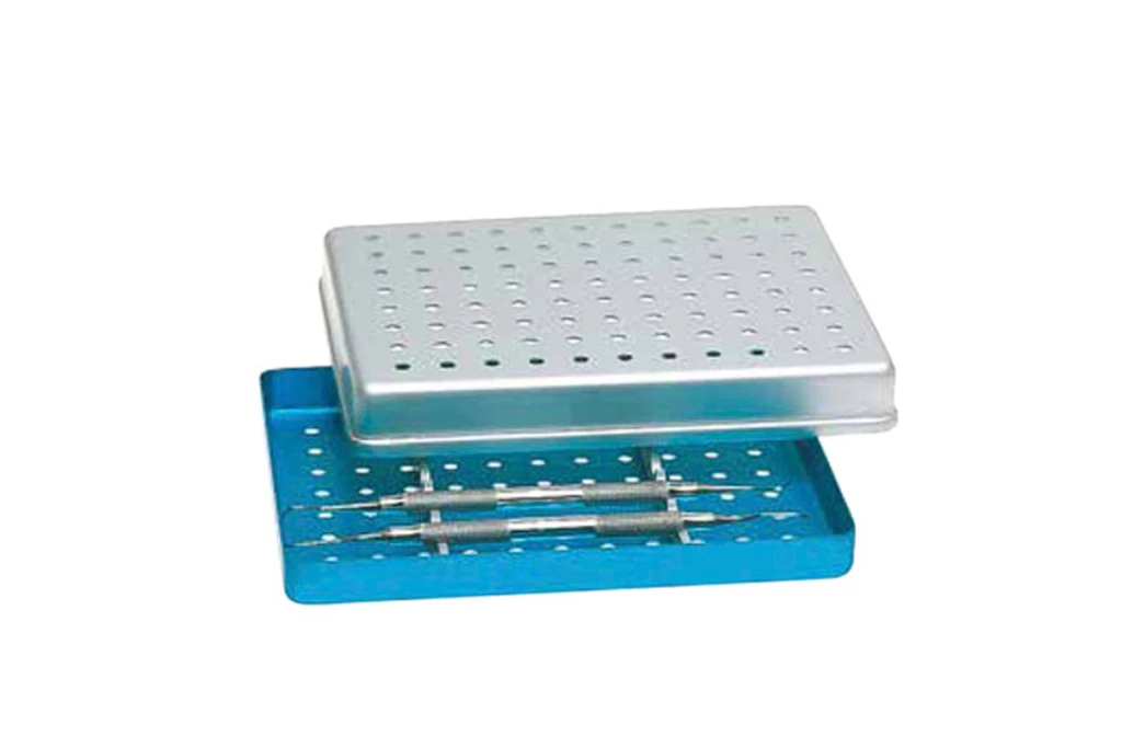 Cassette de aluminio con agujeros 1/2 - Azul