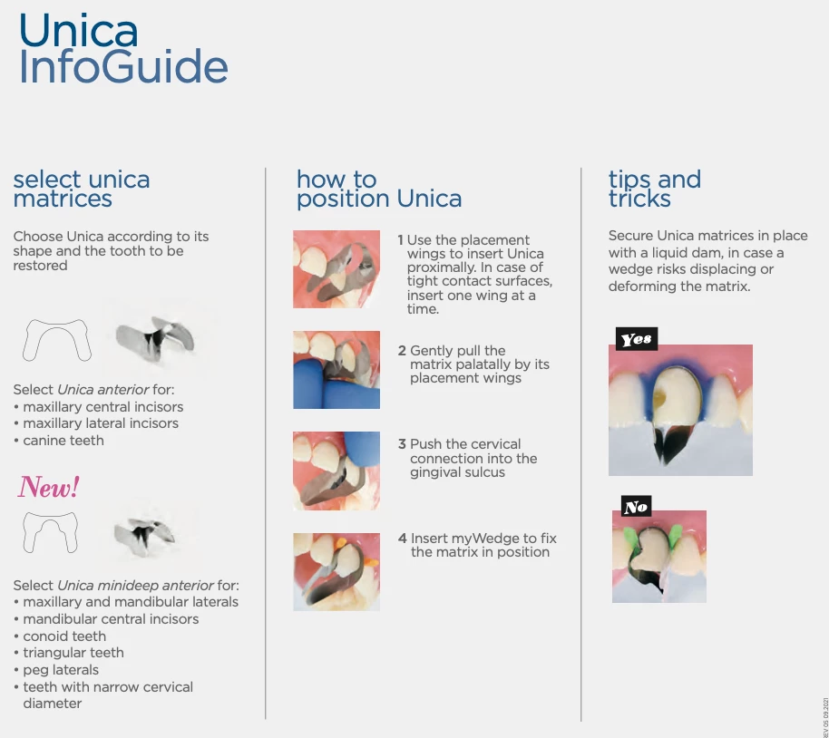Unica MINI DEEP incisor matrix, pack of 12 pcs.