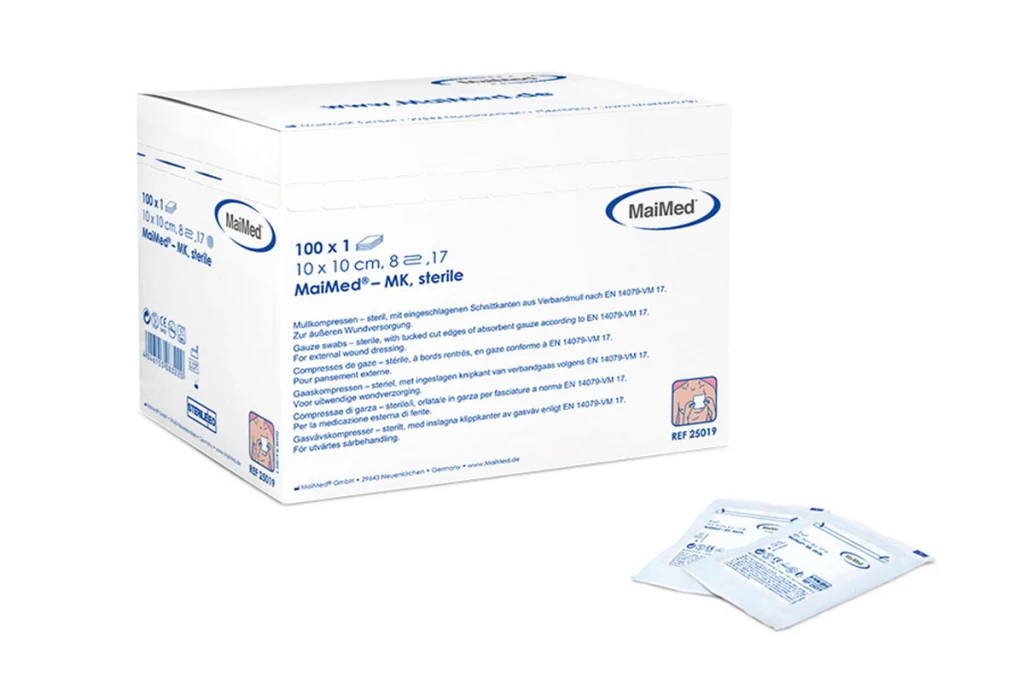 Sterile Gazetupfer 10 x 10 cm, Packung mit 100 Stück