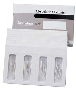 Puntos de papel absorbente grueso SybronEndo, blancos. Paquete de celda de 200 puntos.