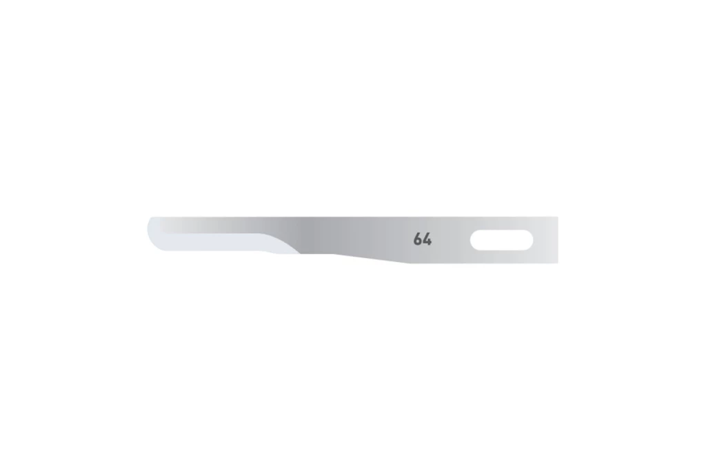 Microscalpel blades no. 64, pack of 25 pcs. Microscalpel blades no. 64, pack of 25 pcs.