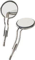 Kerr Size 5 Screw-In Simple Stem Front-Surface Chromium Mouth Mirrors, Box