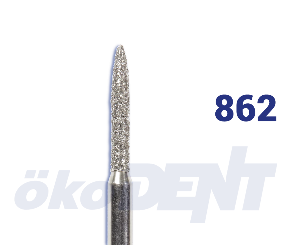 Std-Diamant Ultra Fine Burs - Bullet, RA Shank, L=8mm, D=1.2mm, 10-Pack