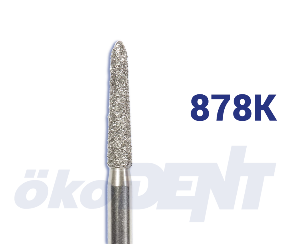 Std-Diamant Ultra Fine Burs - Torpedo-Kegel, RA-Schäfte, L=8,0mm, D=1,2mm, 10er-Pack