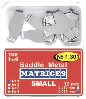 Saddle Metal Matrices small with enlarged sub-gingival ledge 1.301 (12 pcs.)