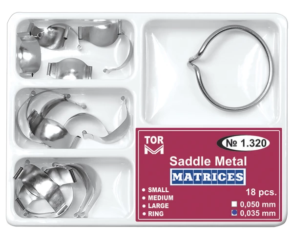 1 Boîte De Matrices Celluloid Pour Dentiste - Matrices Métalliques Contornées Avec Clips Ressort - Réf WA-30910 Neuf