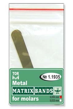 Bandas de matriz metálica para molares con un borde central 1.1935 (12 pcs.)
