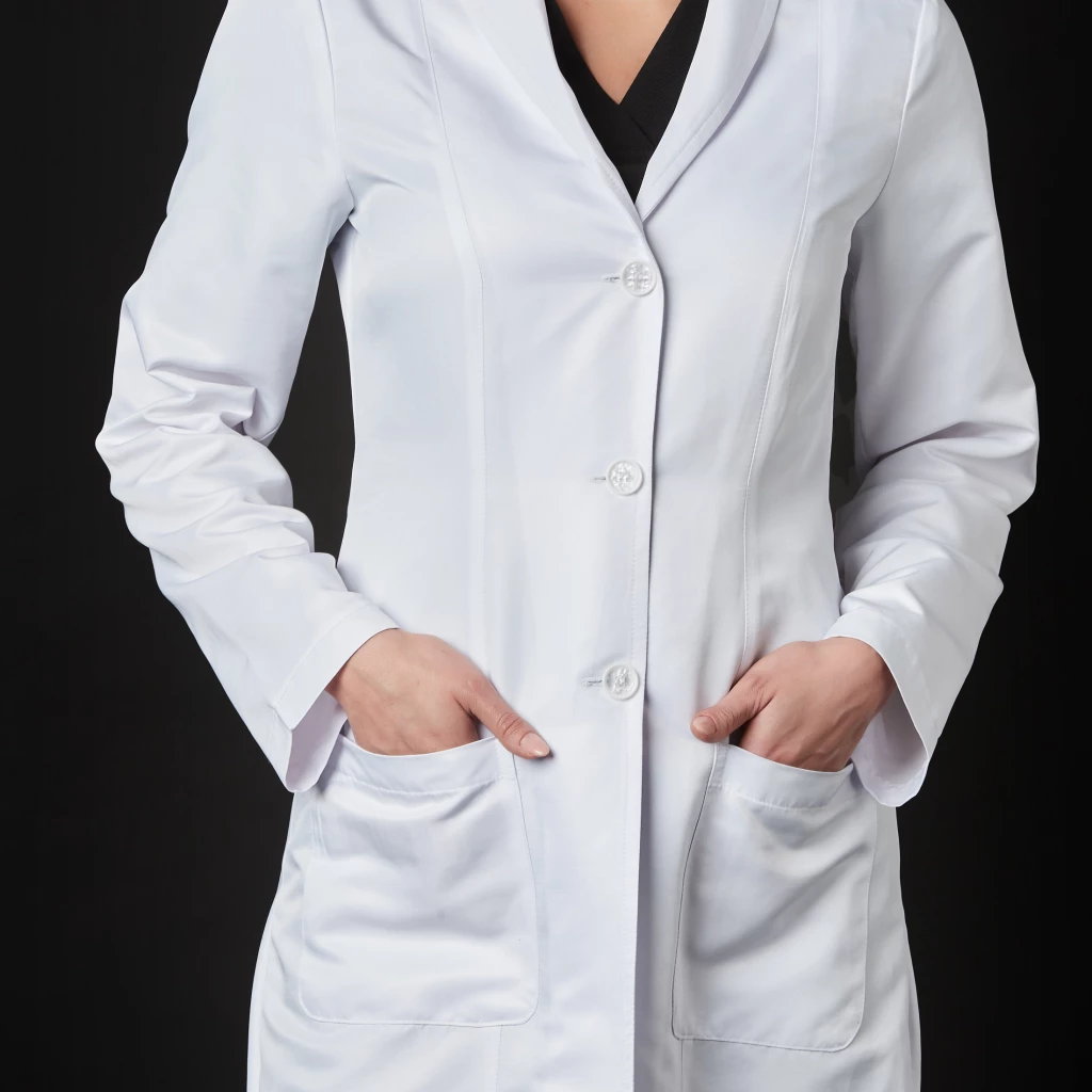 Lab Coat Liunic Women Win Antibacterial (Color: White/Size: L) Lab Coat Liunic Women Win Antibacterial (Color: White/Size: L)