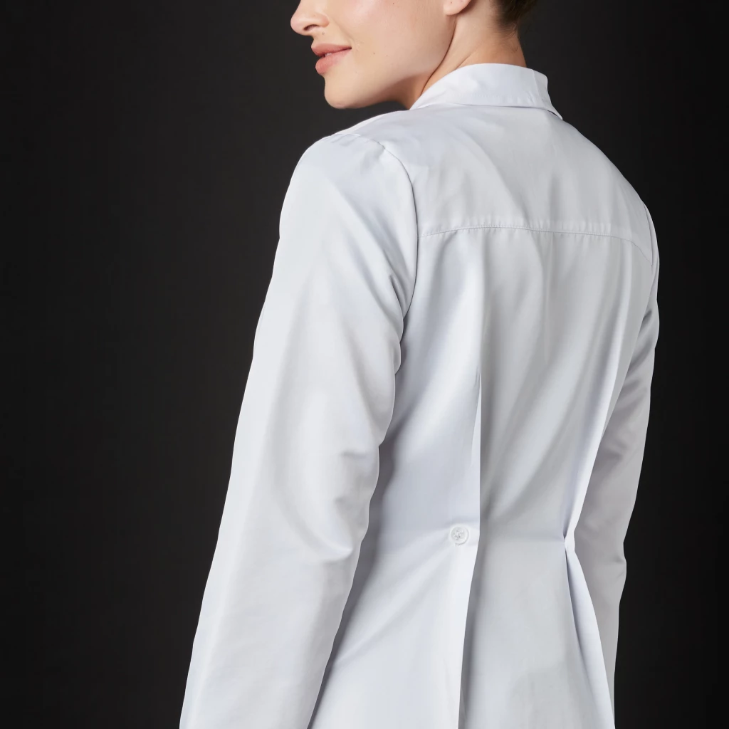 Lab Coat Liunic Women Win Antibacterial (Color: White/Size: L) Lab Coat Liunic Women Win Antibacterial (Color: White/Size: L)