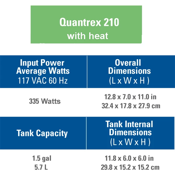 Quantrex 140 - 0.85 Gallon (3.2L) Ultrasonic Cleaner w/Timer, Drain, Heater