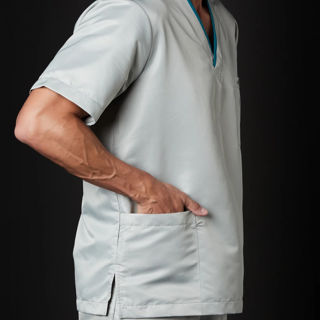 Conjunto de Scrubs Dr. House Hombre Antibacteriano (Color: Plata/Tamaño: XL)