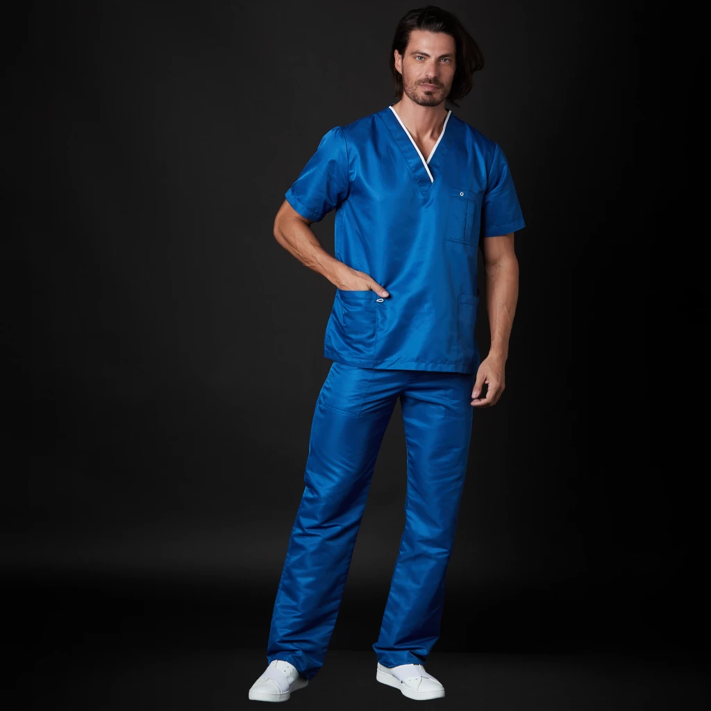 Conjunto de Scrubs Dr. House para Hombre Antibacteriano (Color: Azul Claro/Tamaño: L)