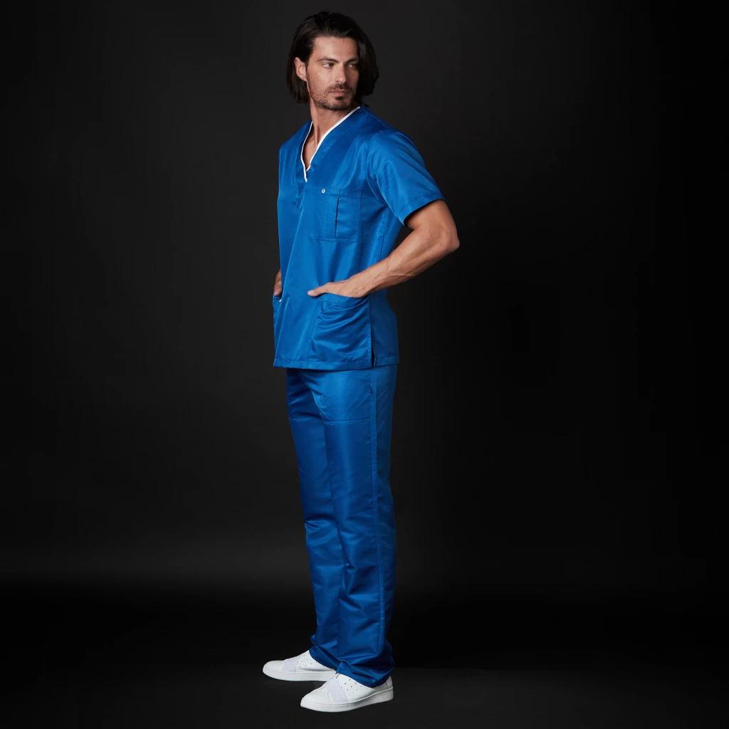 Conjunto de Scrubs Dr. House para Hombre Antibacteriano (Color: Azul Claro/Tamaño: L)