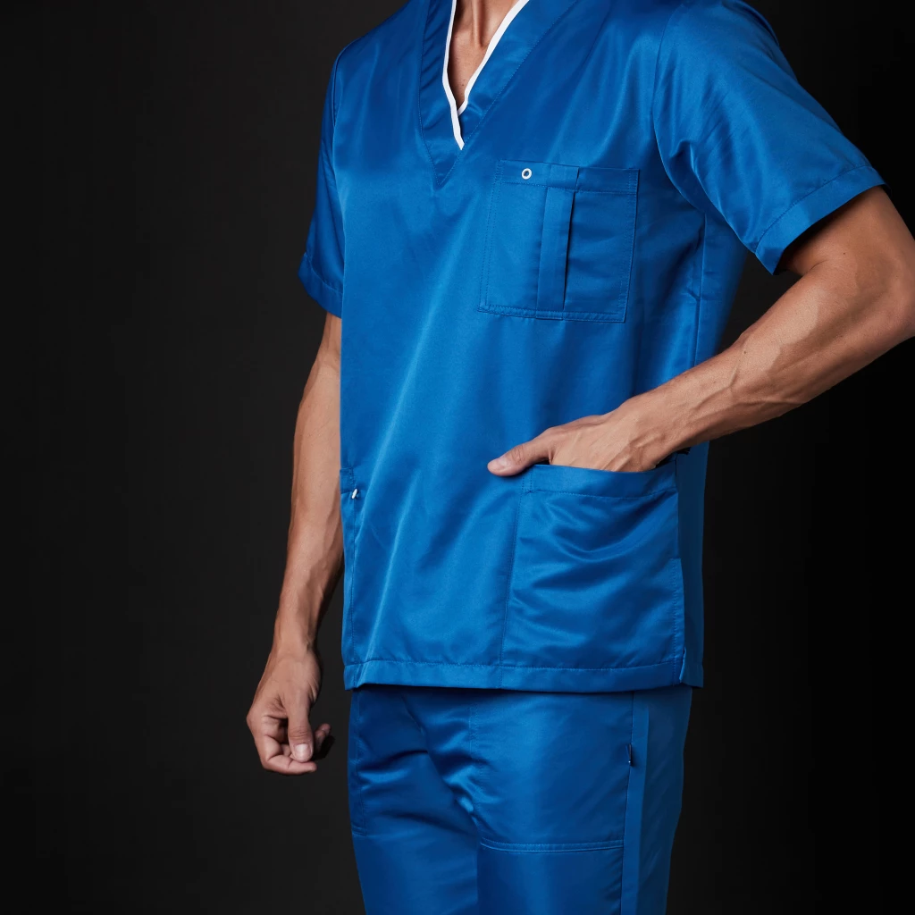 Conjunto de Scrubs Dr. House para Hombre Antibacteriano (Color: Azul Claro/Tamaño: L)