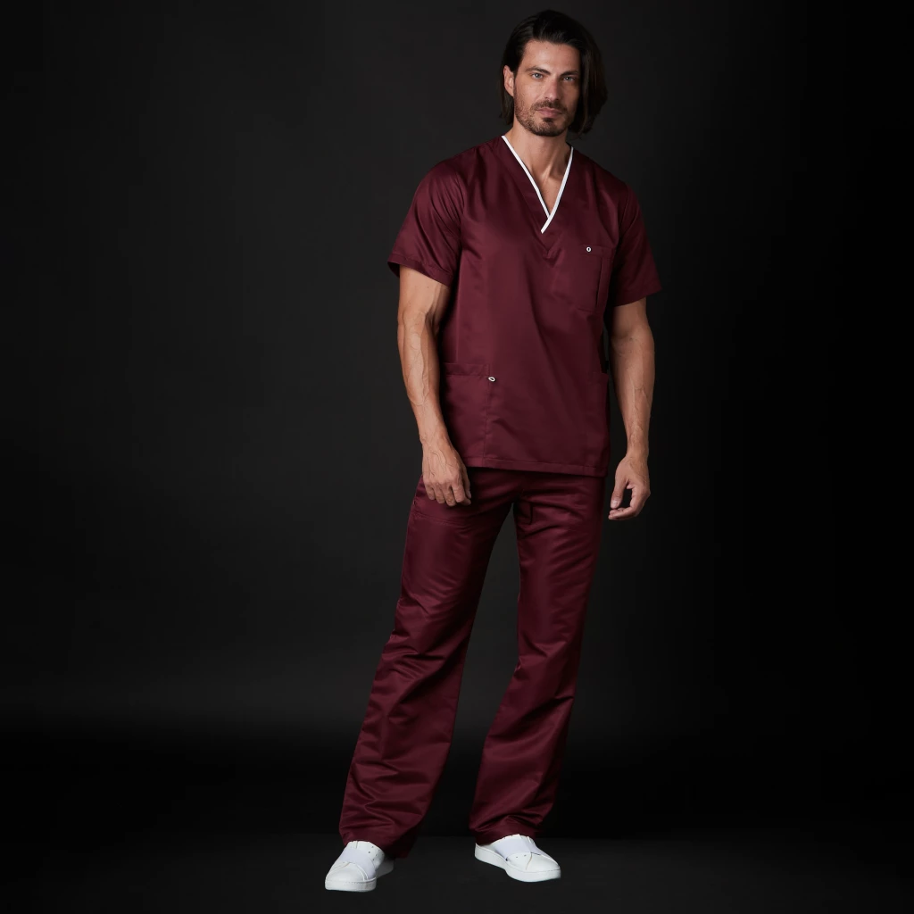 Scrub-Set Dr. House Herren Win Antibakteriell (Farbe: Weinrot/Größe: L)