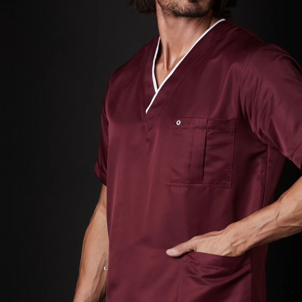 Scrub-Set Dr. House Herren Win Antibakteriell (Farbe: Weinrot/Größe: L)