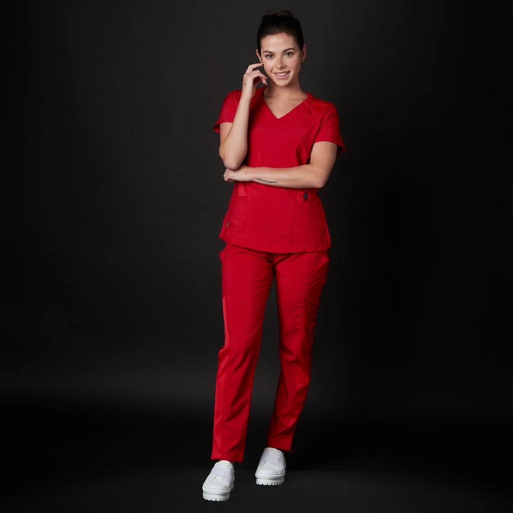 Conjunto de Scrubs Miro Mujeres Blow (Color: Rojo/Tamaño: XS)