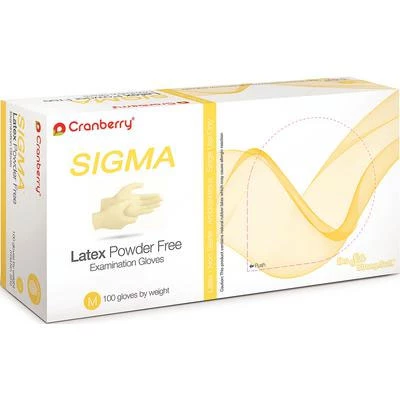 SIGMA Latexhandschuhe: MEDIUM puderfrei, strukturiert, nicht steril 100/Box