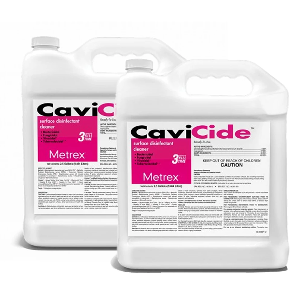 CaviCide Desinfectante de Superficies Caja de 2 x 2.5 Galones.