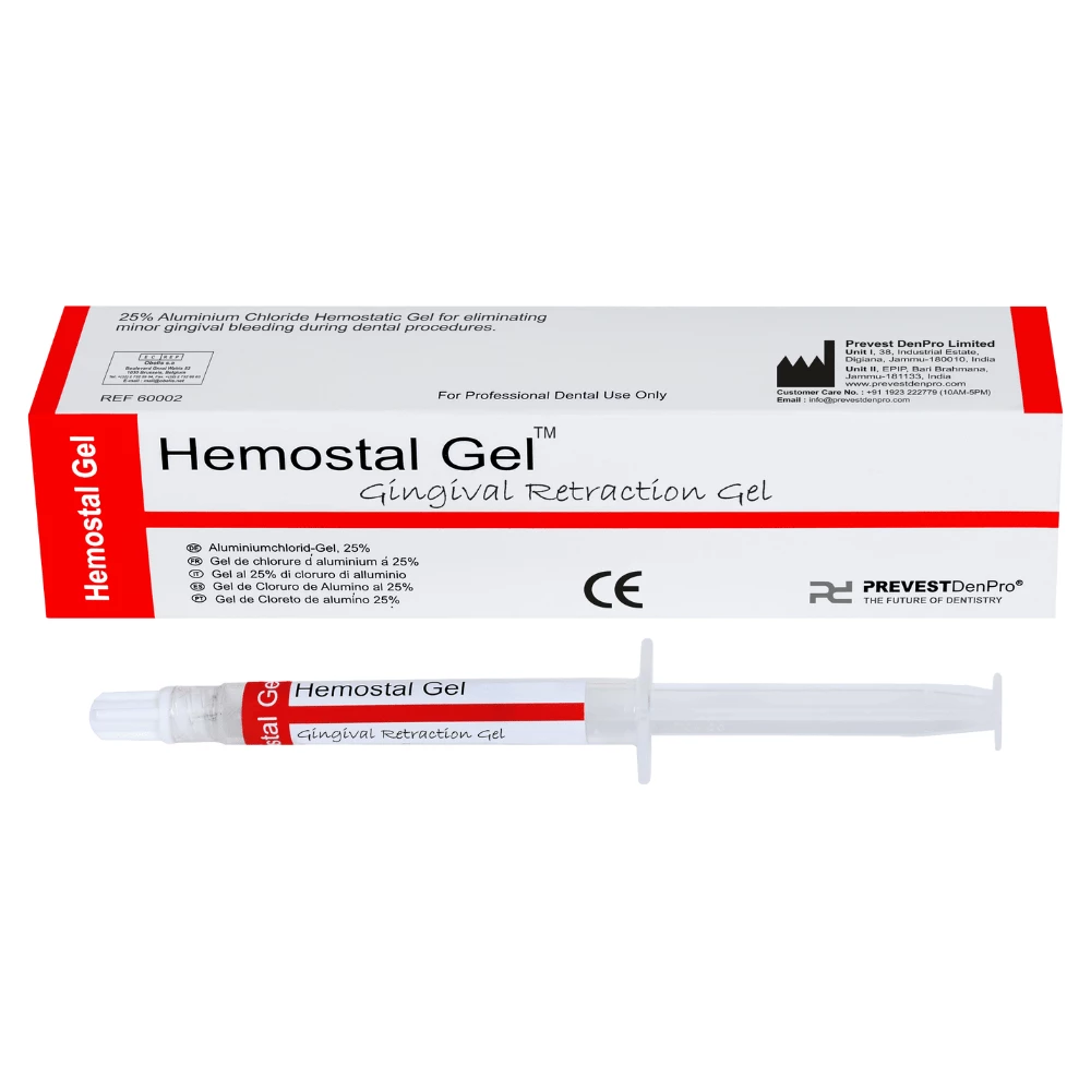 Gel Hemostal | Gel de retracción gingival | 1 x 3 g jeringa y 10 puntas de aplicación