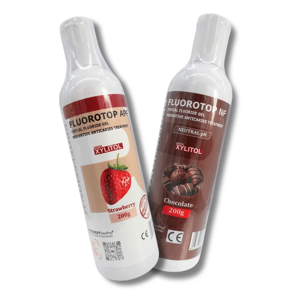 Fluorotop APF / NF com Xilitol | Gel de flúor 12.300 ppm - 200g / Morango