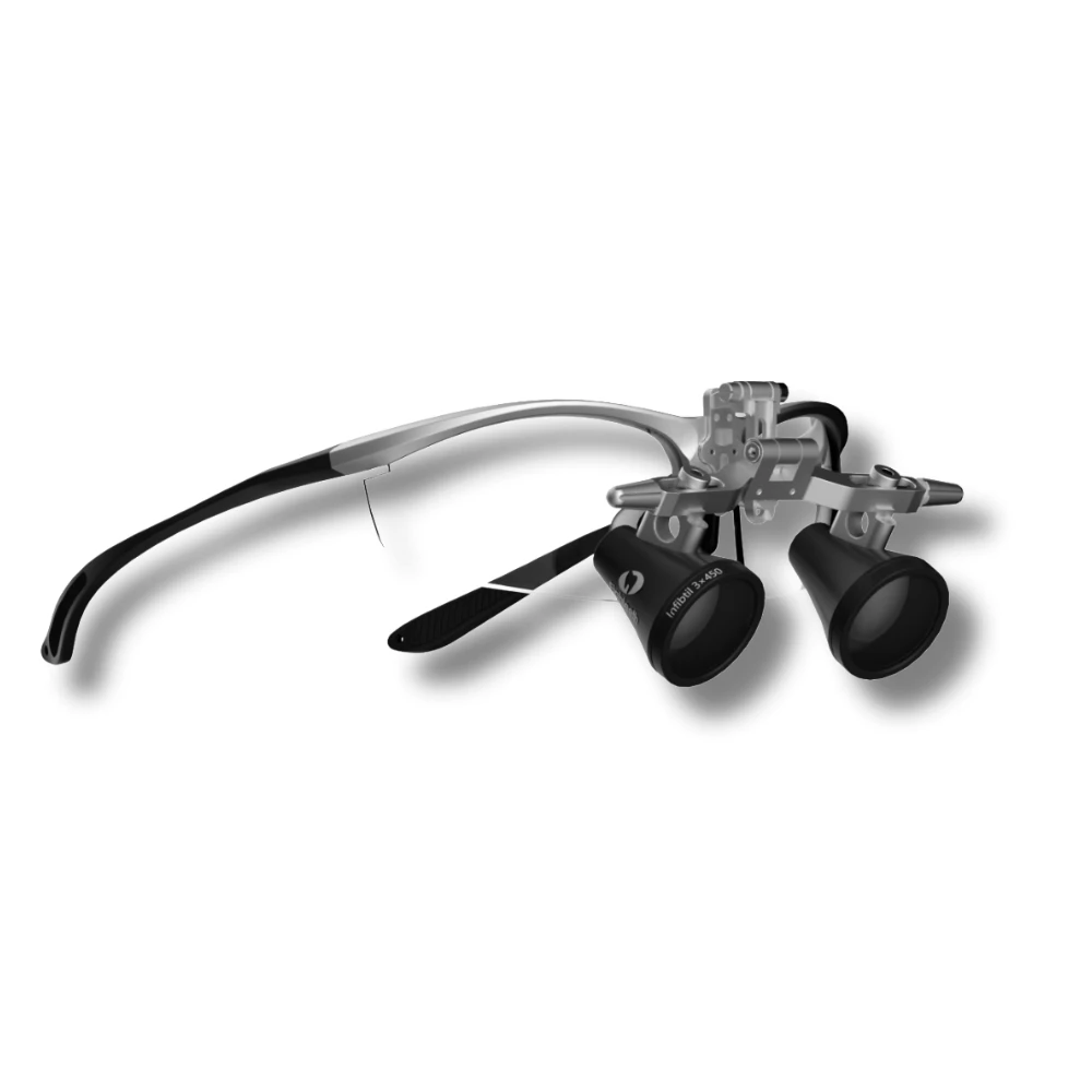 Brilliance occhiali da dentista 3.0 - 3.5 x | Montatura sportiva, asimmetrica - 3.0 x / 400 mm / Argento