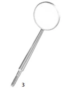 Espejo bucal de metal con superficie plana, tamaño 3, de Miltex, caja de 12 espejos.