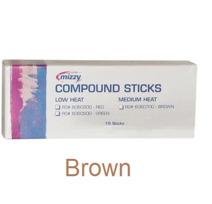 Mizzy Brown, barra de compuesto para impresiones que se moldea a 120-125 grados.