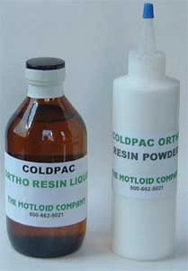 Resina líquida clara autocurable Coldpac para ortodoncia, botella de 32 onzas.
