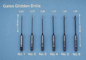 Miltex #1, broca Gates Glidden de 32 mm 6/Pk