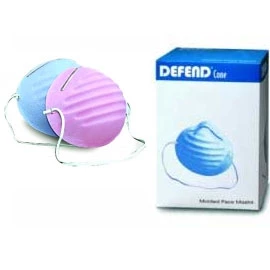 Mascarilla facial Defend Pink Economy Cone 50/un. Libre de fibra de vidrio y sin látex.