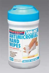 Sani-Dex premoistened aloe skin wipe that meets OSHA requirements