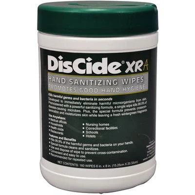 Toallitas desinfectantes DisCide XRA 6" x 8" 160/lat. Mata el 99.9%.