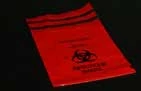 Perio Support Rote Biohazard-Abfalltüte 9" x 10", haftet auf den meisten Oberflächen, Box