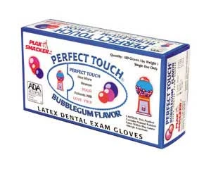 Perfect Touch Latex glove: Non-Sterile, Lightly Powdered, Smooth, Bubble Gum