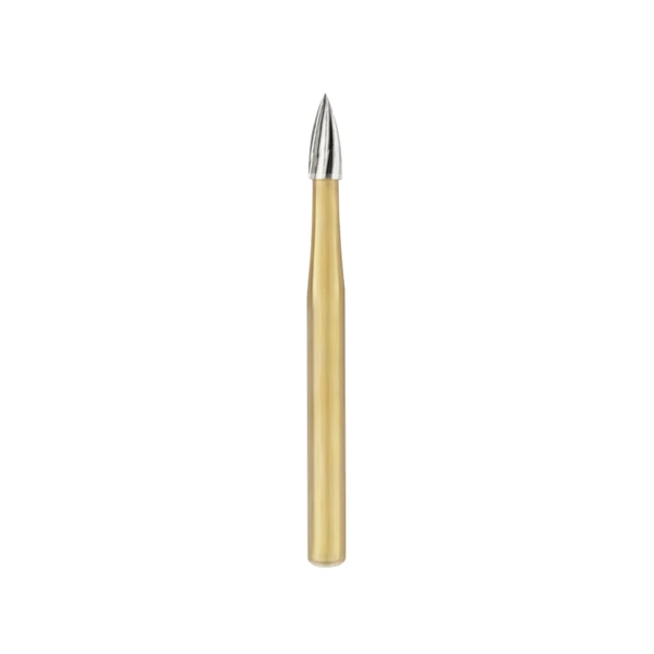 SS White FG #7104 12 blade flame finishing bur, pack of 5 burs