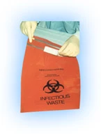 Unimed-Midwest 2,6 l (12" x 14") Rote Biohazard-Abfall-Aufklebe-Tüten, Box mit 100 Stück