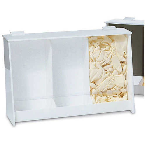 Practicon Clear Triple Bin Glove Dispenser 16.75" x 10.5" x 5". Easy-Fill Glove