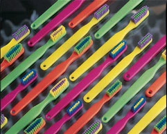 Practicon Child size toothbrush with soft end-rounded DuPont Tynex 3-row