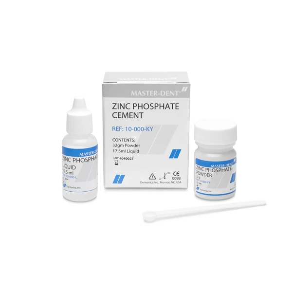 Master-Dent Zinc Phosphate Cement - WHITE Kit: 32 Gm. Powder and 17.5 mL Liquid