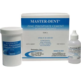 Cemento de Fosfato de Zinc Master-Dent - Paquete Económico BLANCO: 454 g de polvo y 4.