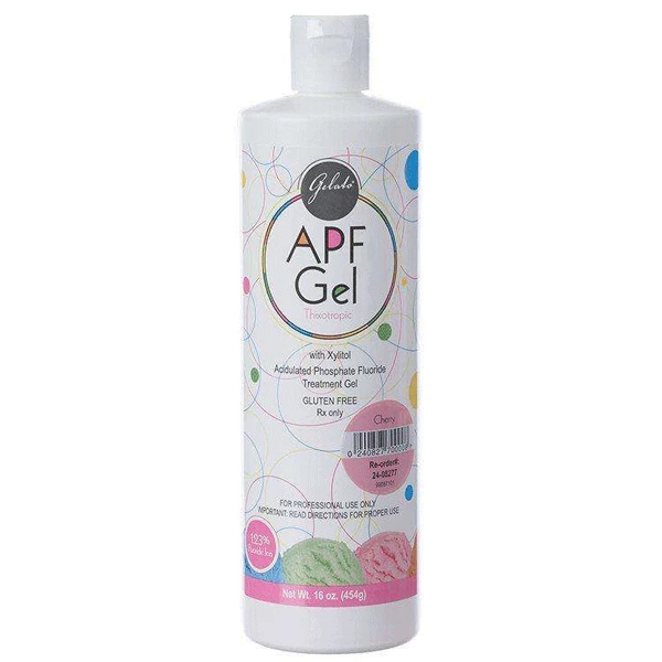 Gelato Fluoridgel - Kirsche. 60 Sekunden 1,23% APF thixotropes Gel. Kein bitterer Geschmack.