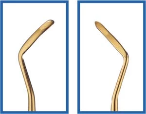 Instrumento de composite Bisco Contura - Curvado para adaptarse a la cara o interproximal.